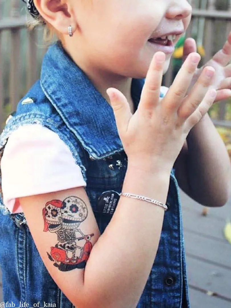 Ducky Street Skeletons Temporary Tattoos