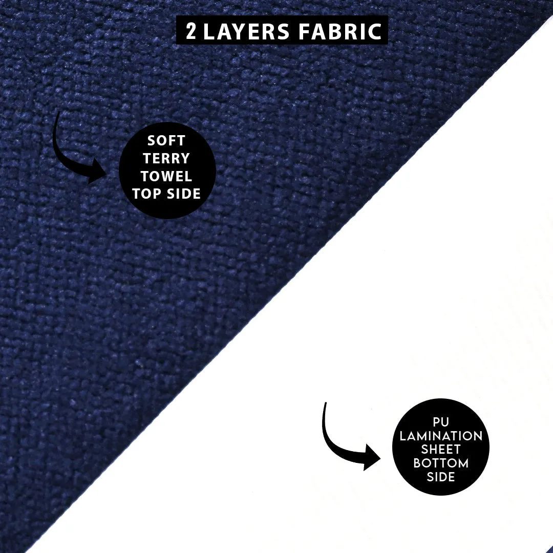 Dyed Terry Towel 100% Waterproof Fitted Mattress Protector In Blue Color