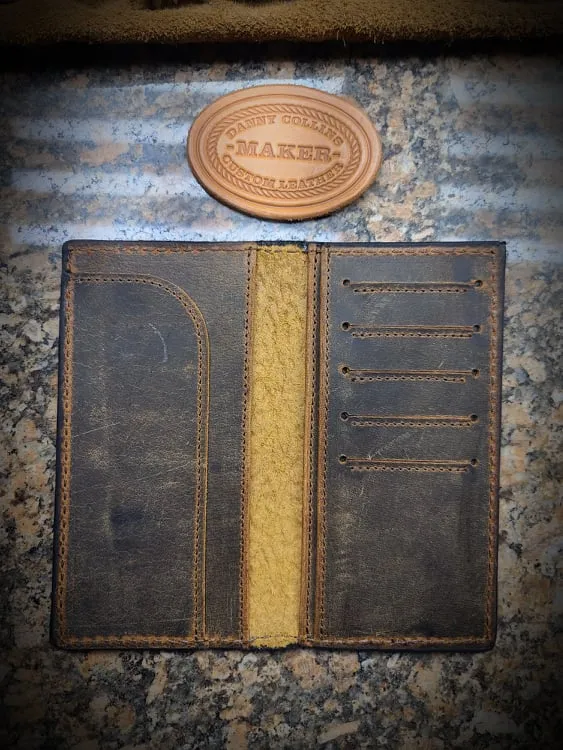 Embossed Ostrich Roper Wallet, Checkbook Wallet