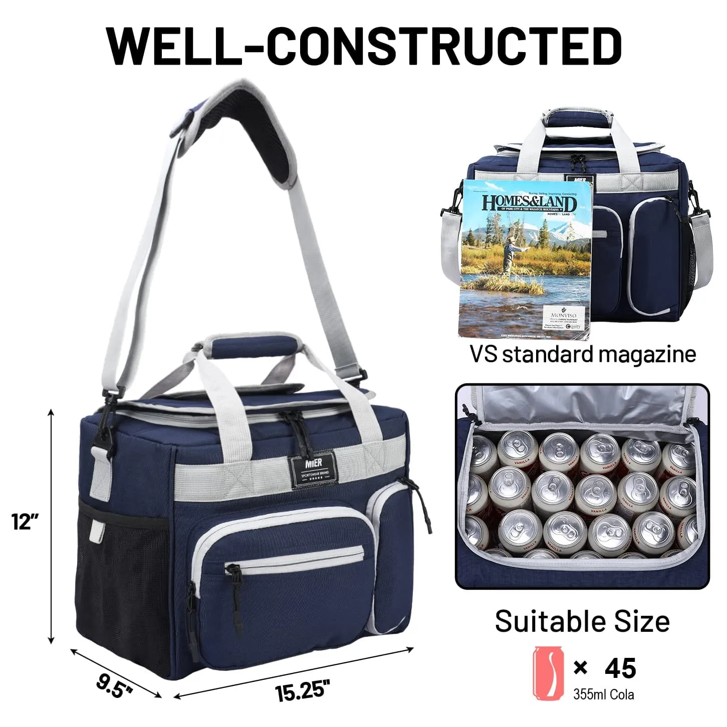 Extra Large Soft Cooler Bag With Opener, 45 Can
