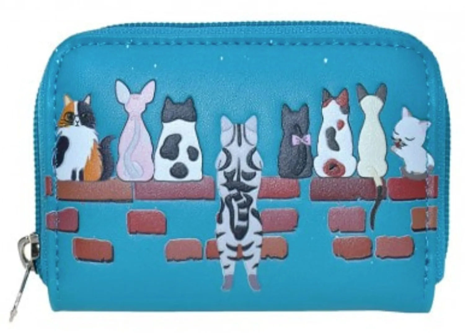 Faux Leather Coin Purse - Cats in a Row by Shagwear