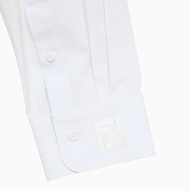 FENDI Cotton Shirtdress with Leather Belt and Pockets