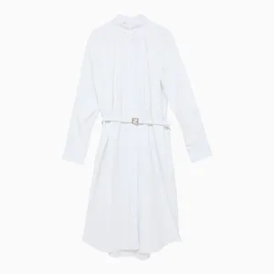 FENDI Cotton Shirtdress with Leather Belt and Pockets