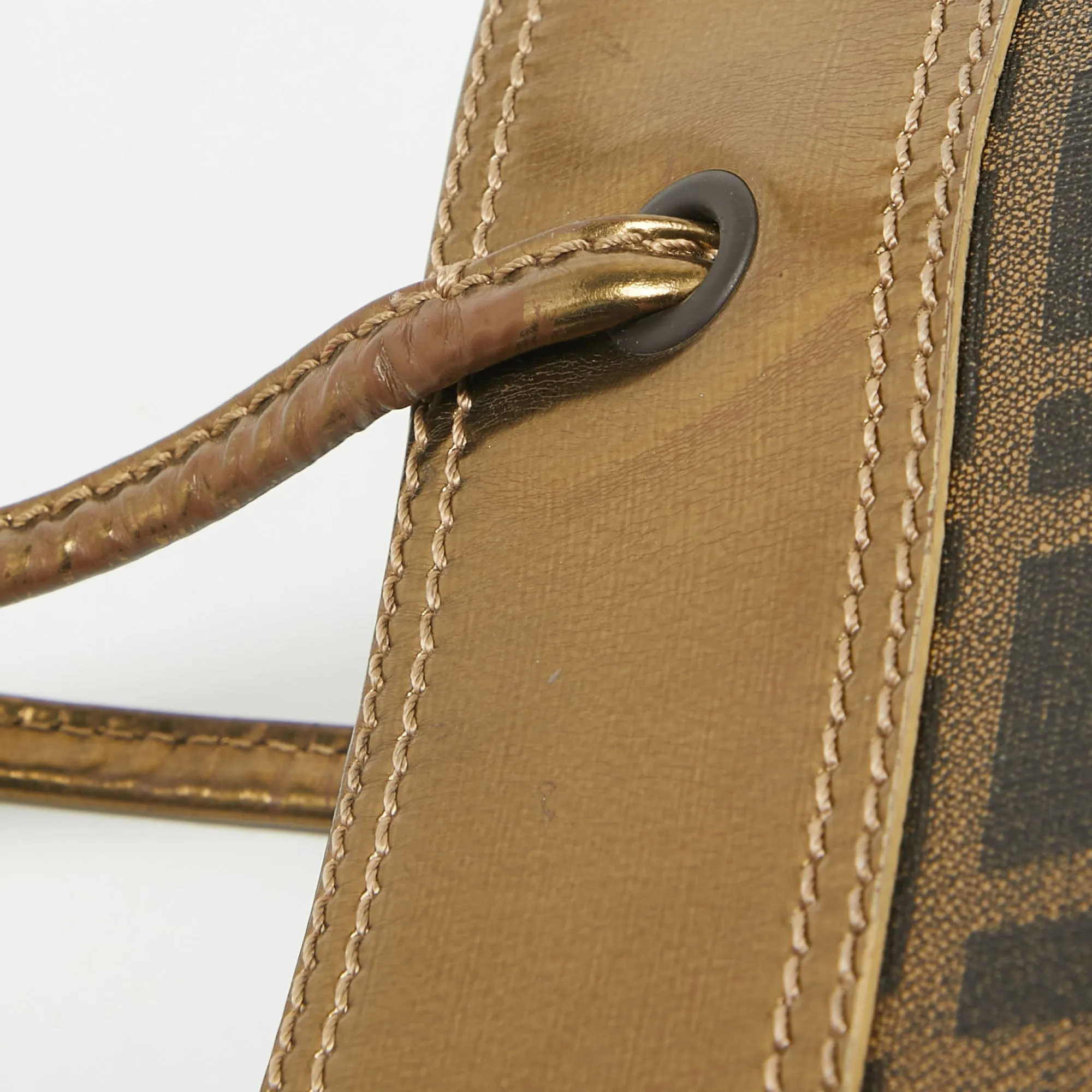 Fendi  Zucca Coated Canvas And Leather Mini Tote