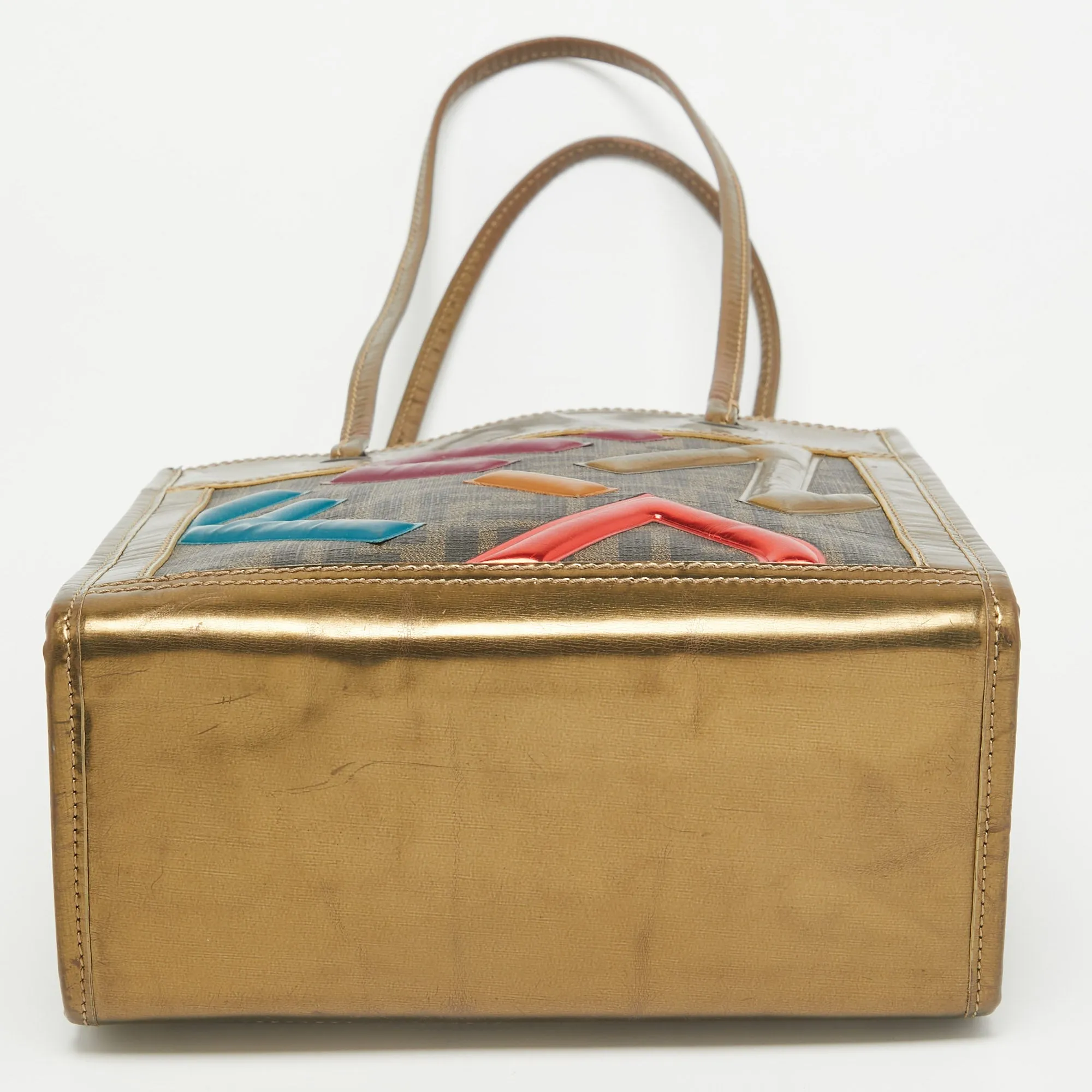 Fendi  Zucca Coated Canvas And Leather Mini Tote