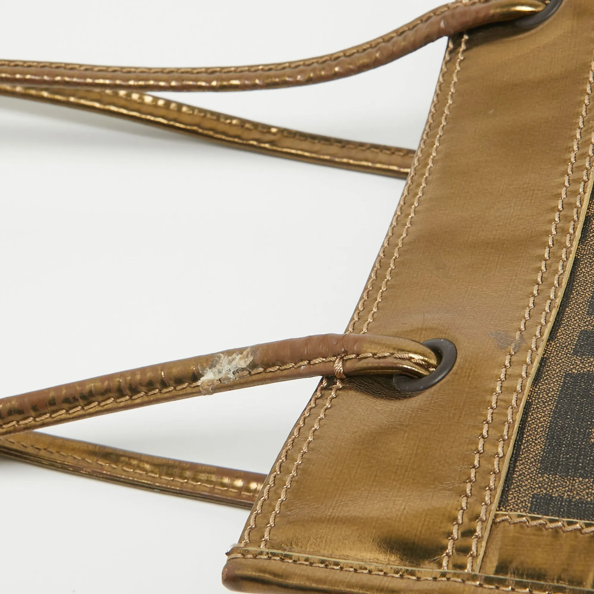 Fendi  Zucca Coated Canvas And Leather Mini Tote