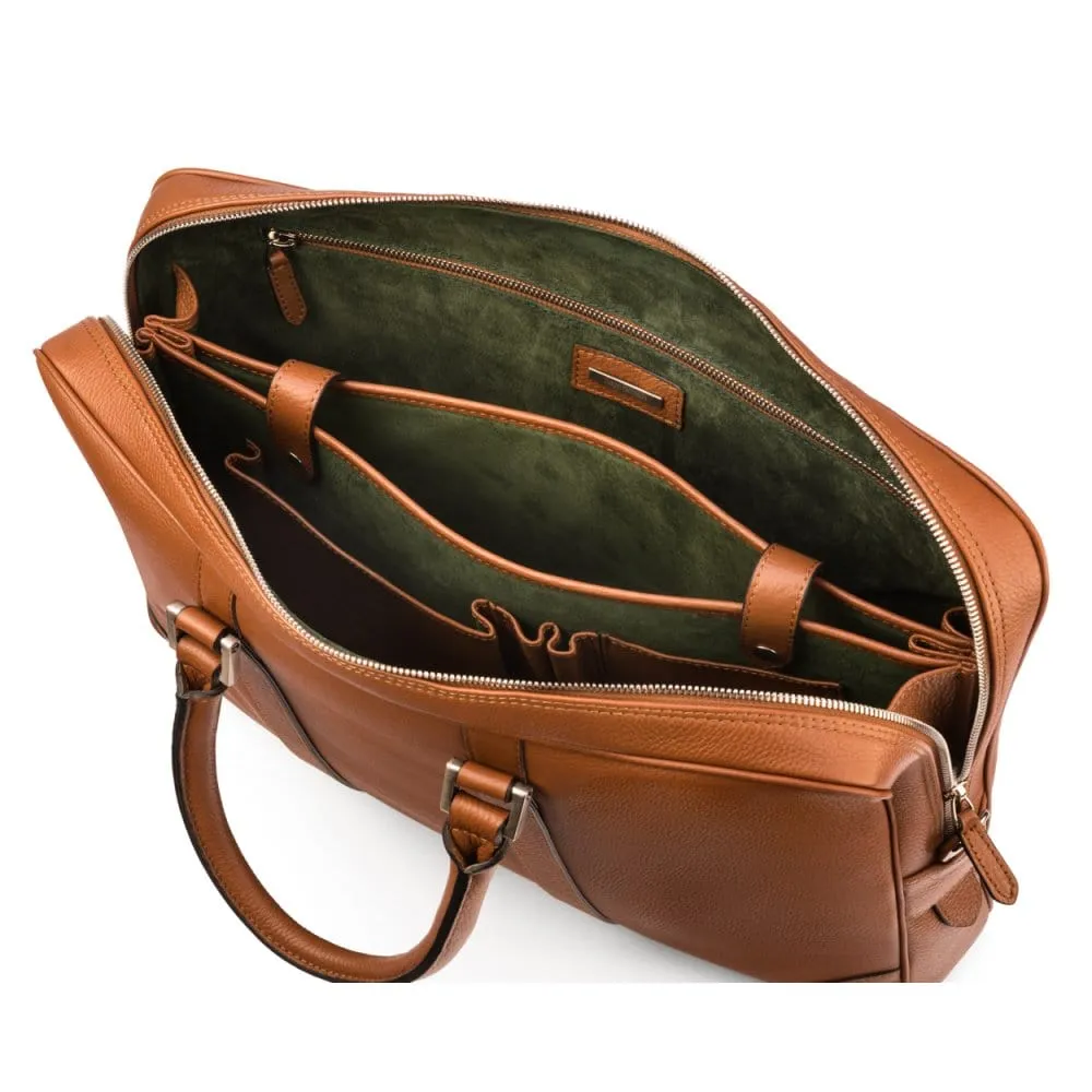 Gainsborough Leather 15" Laptop Bag - Tan
