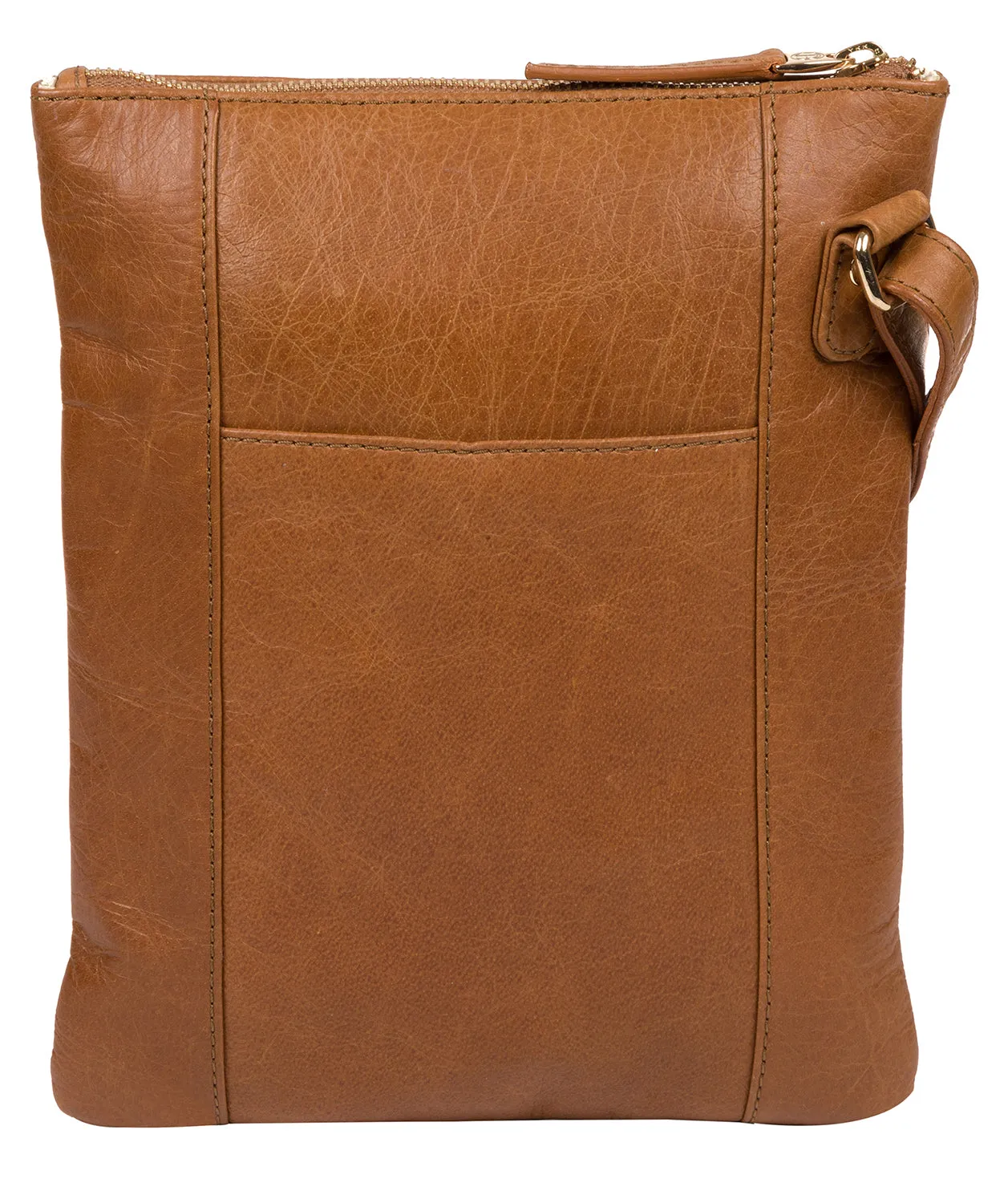 'Gardenia' Saddle Tan Leather Cross Body Bag