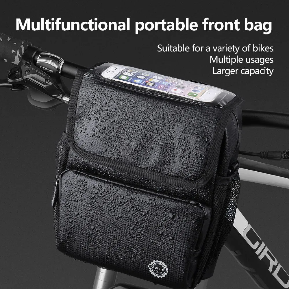 Handlebar Bag Bicycle Bags Frame Pannier Touchscreen Front Phone Bag Waterproof Shoulder Bag