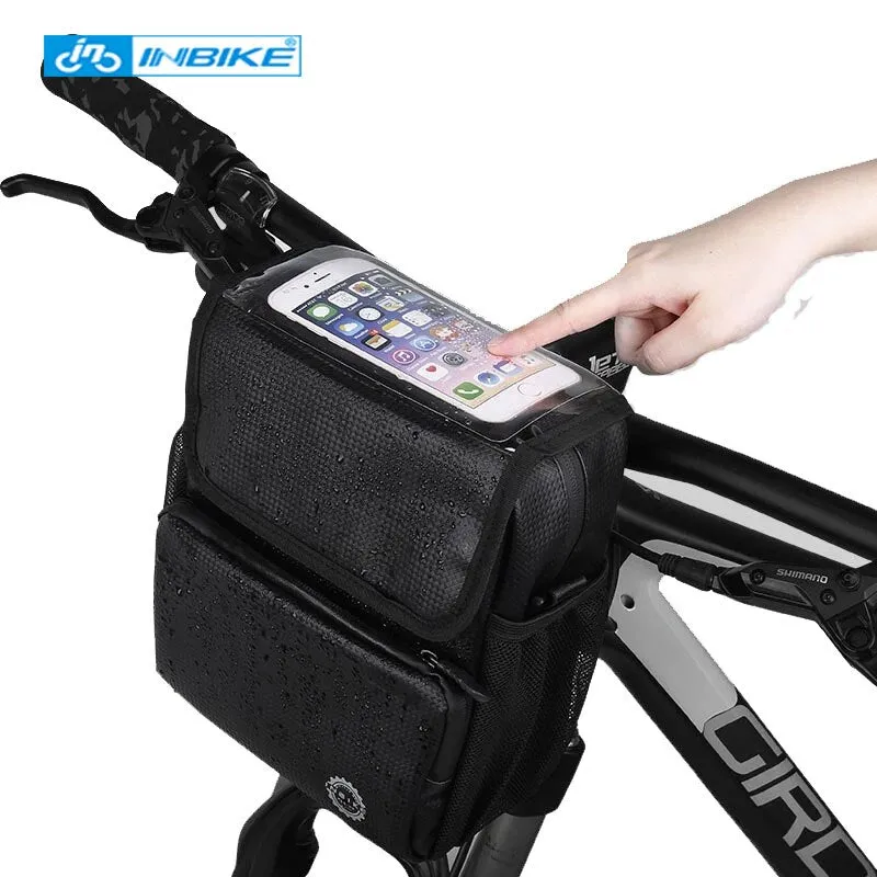 Handlebar Bag Bicycle Bags Frame Pannier Touchscreen Front Phone Bag Waterproof Shoulder Bag