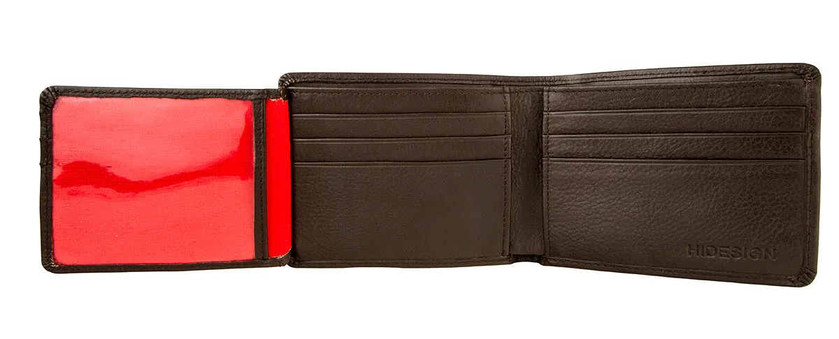 Hidesign Angle Stitch Leather Multi-Compartment Leather Wallet Brown