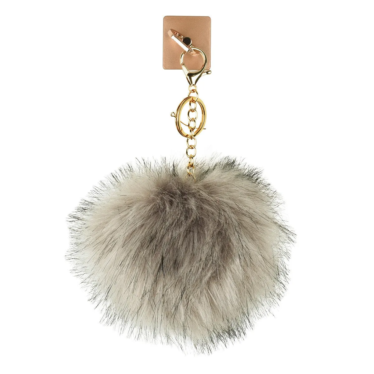 iOrigin Ring Grip/ Kick Stand   Furry Ball Keychain for Mobile Phones & Tablets