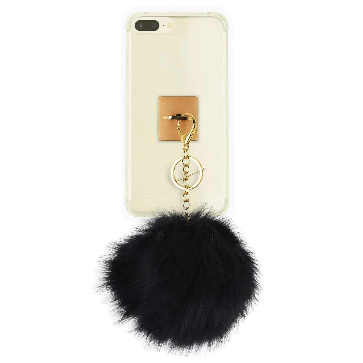 iOrigin Ring Grip/ Kick Stand   Furry Ball Keychain for Mobile Phones & Tablets