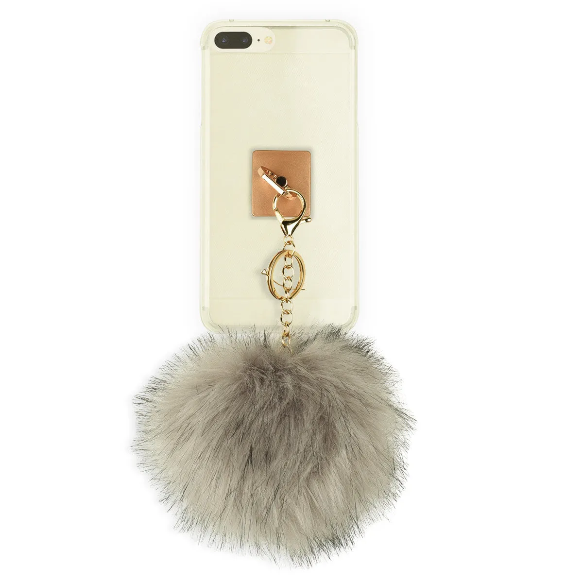 iOrigin Ring Grip/ Kick Stand   Furry Ball Keychain for Mobile Phones & Tablets