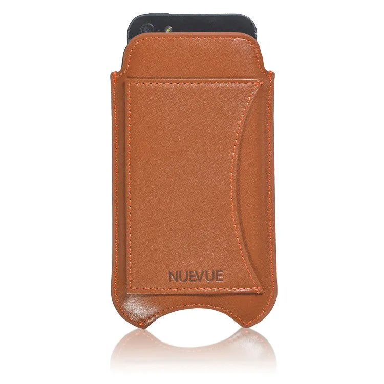 iPhone SE-1st Gen, 5 Wallet Case in Tan Leather | Screen Cleaning Cover with Sanitizing Lining