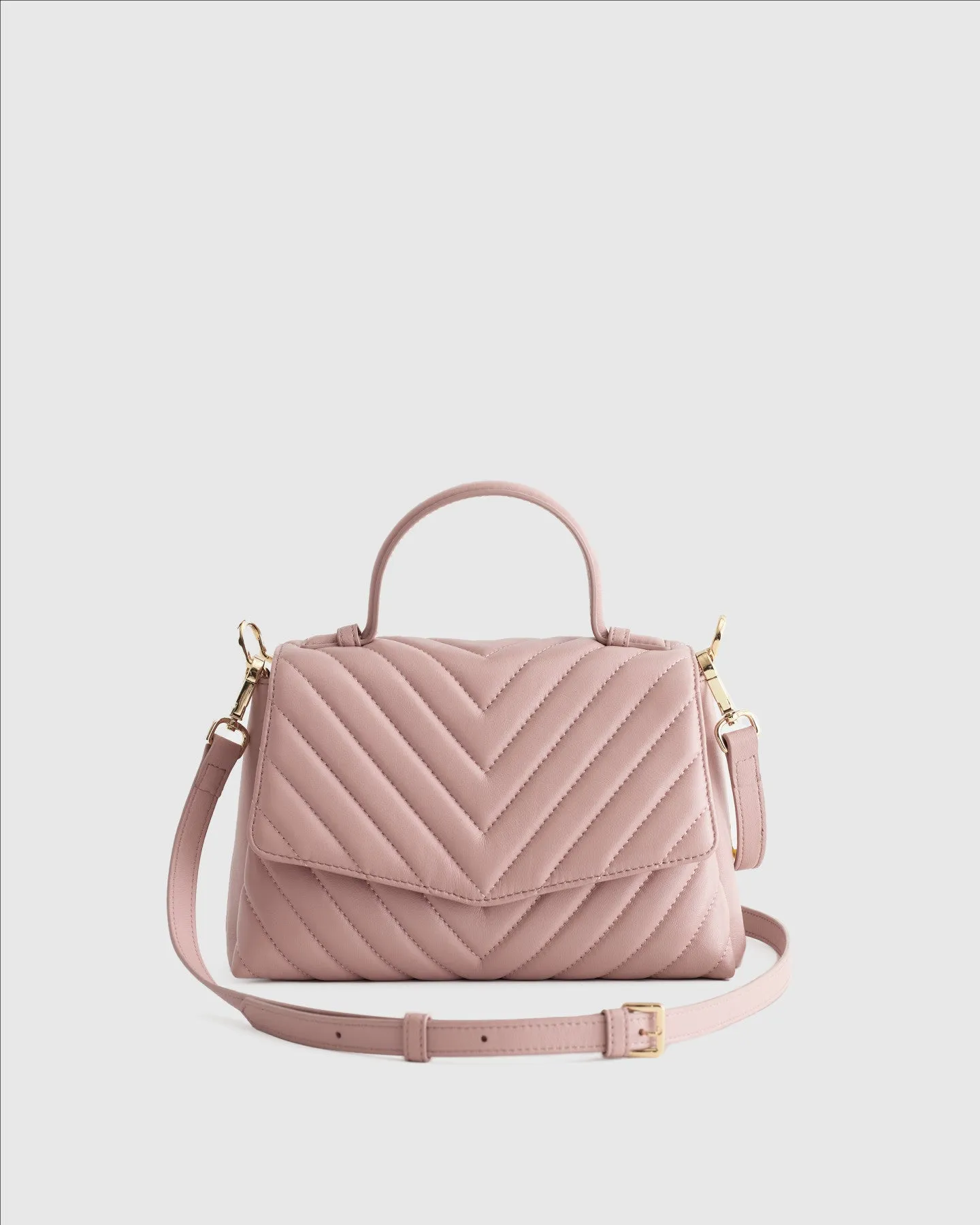 Italian Leather Quilted Top Handle Satchel