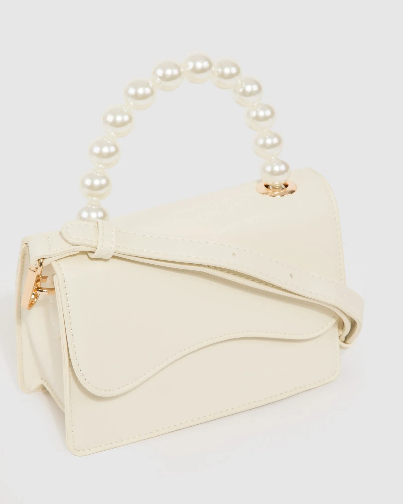 Ivory Tia Pearl Top Handle Bag