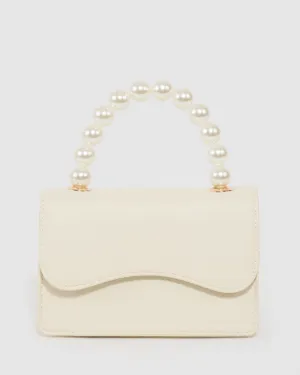 Ivory Tia Pearl Top Handle Bag