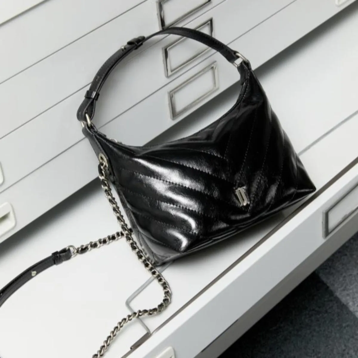 J.ESTINA ILLY SM Hobo Tote Shoulder Cross Bag Black / from Seoul, Korea