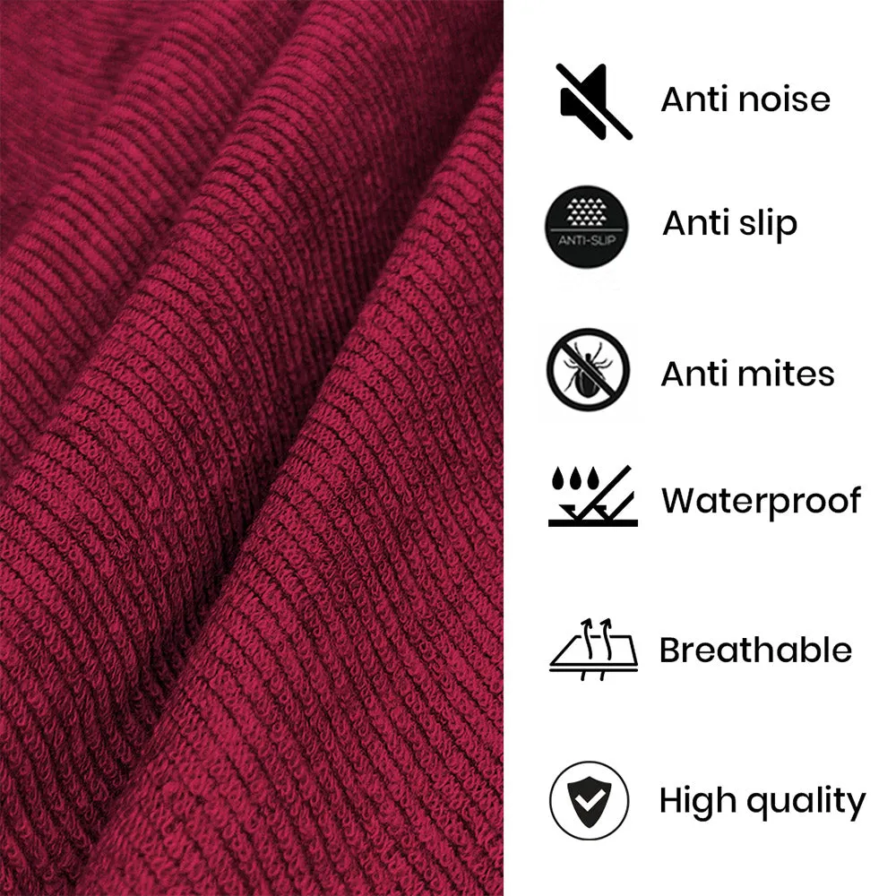 Jointless Recommended Premium & Export Quality Terry Cotton 100% Waterproof Fitted Style Mattress Protector- Maroon Color