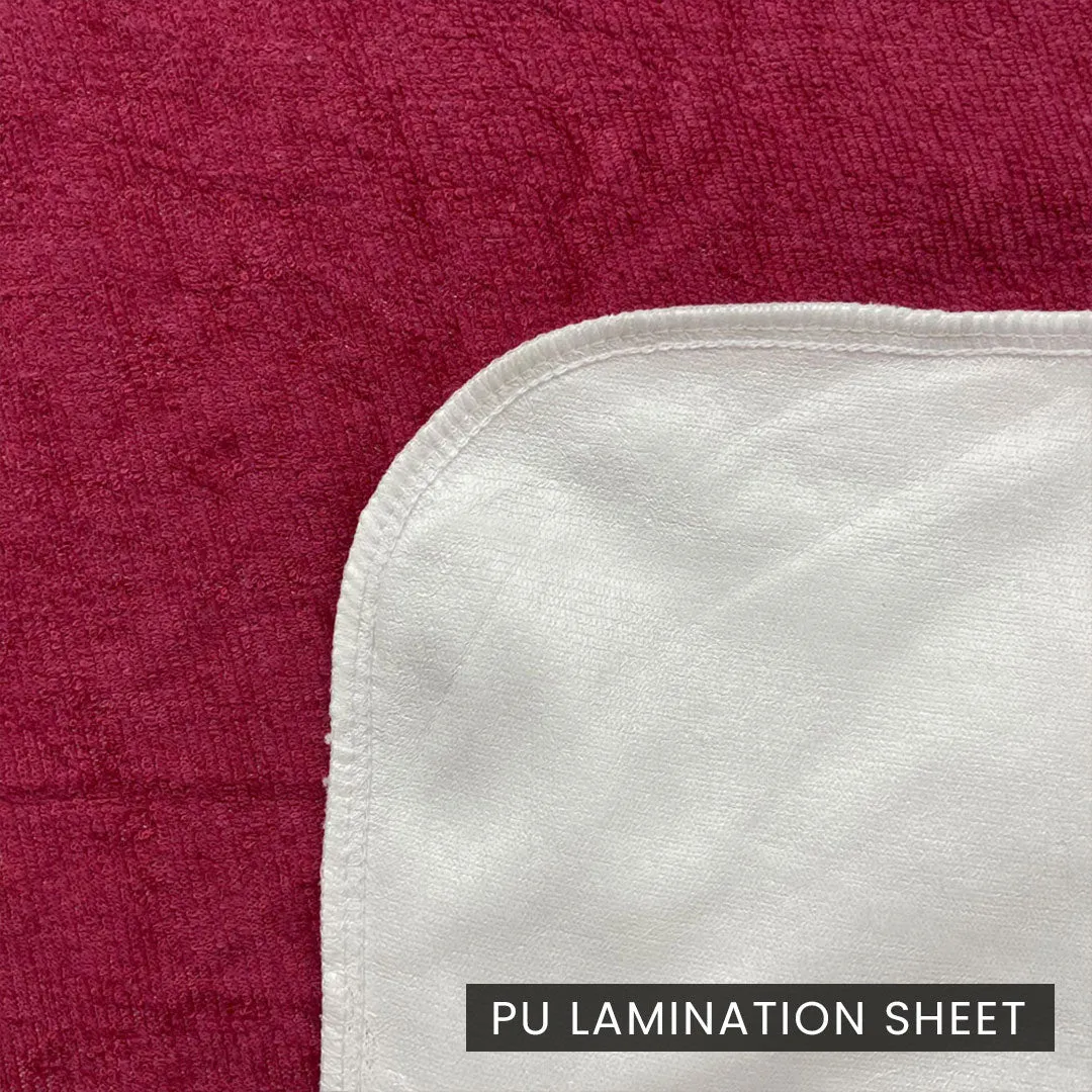 Jointless Recommended Premium & Export Quality Terry Cotton 100% Waterproof Fitted Style Mattress Protector- Maroon Color