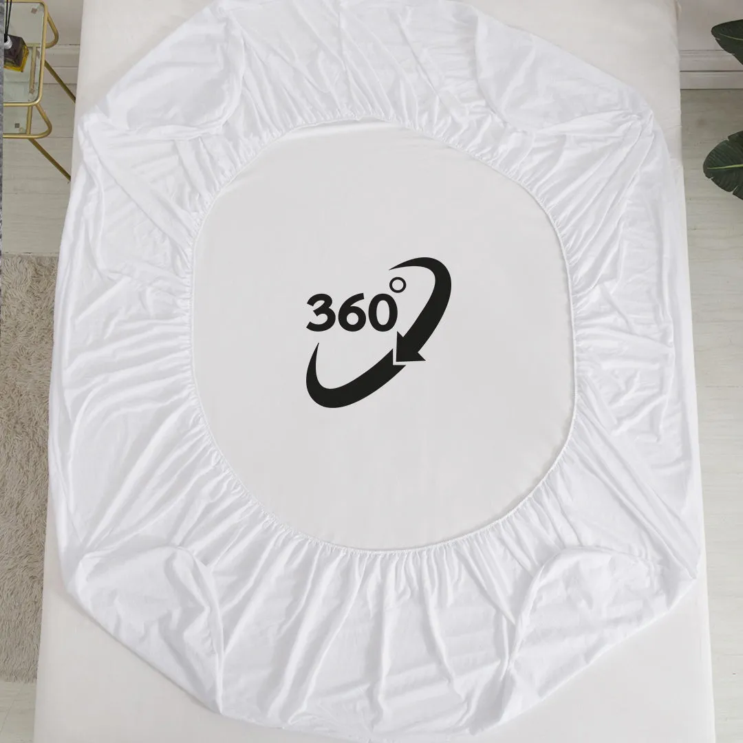 Jointless Recommended Premium & Export Quality Terry Cotton 100% Waterproof Fitted Style Mattress Protector- Maroon Color