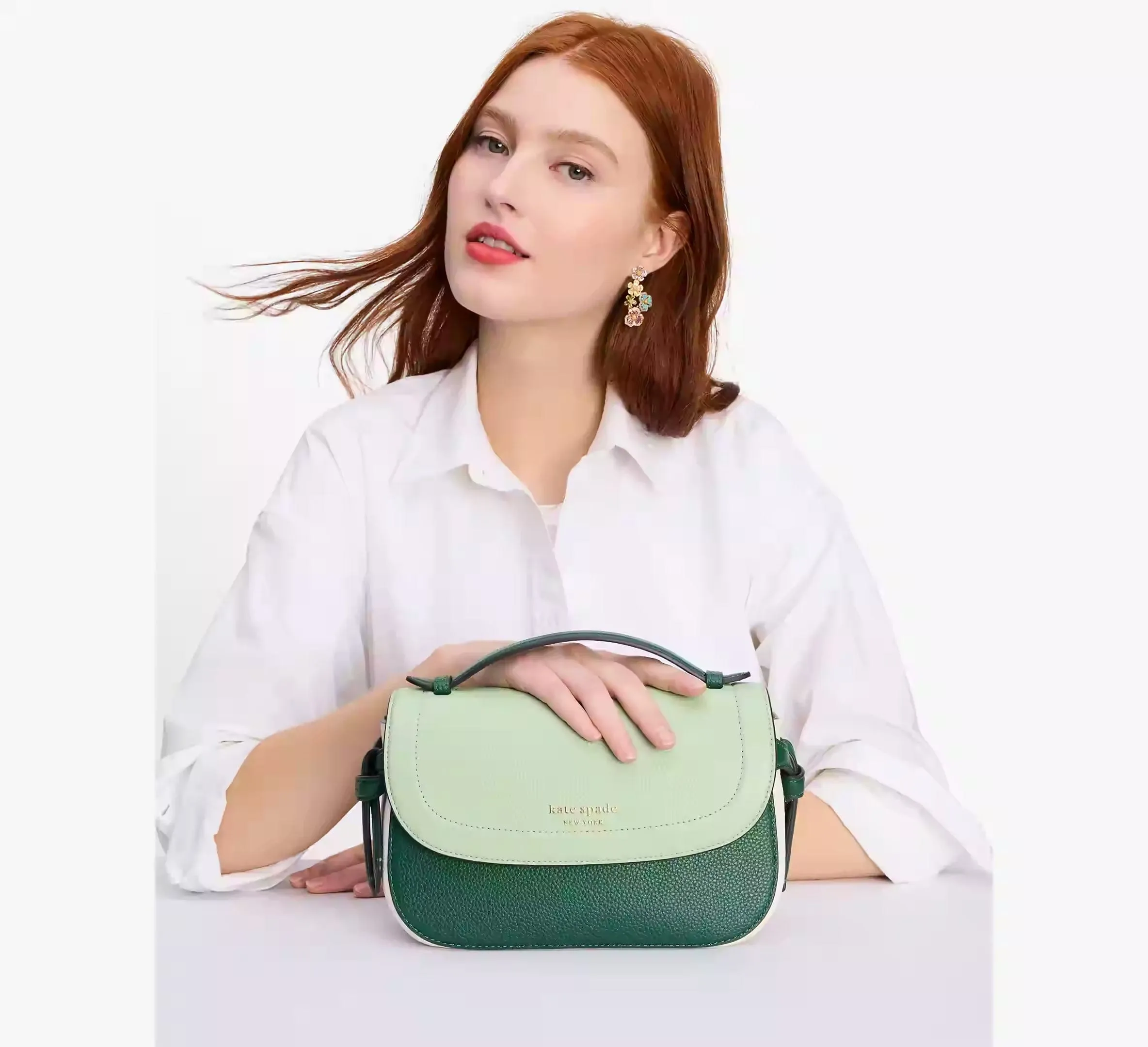 Kate Spade Knott Colorblocked Top-handle Crossbody in Beach Glass Multi