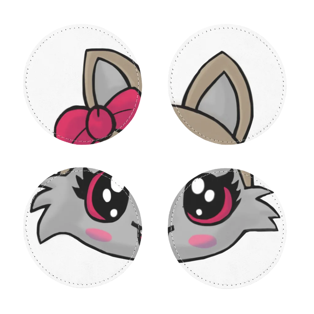 Kitty Face Sublimation Coasters Pack of Four