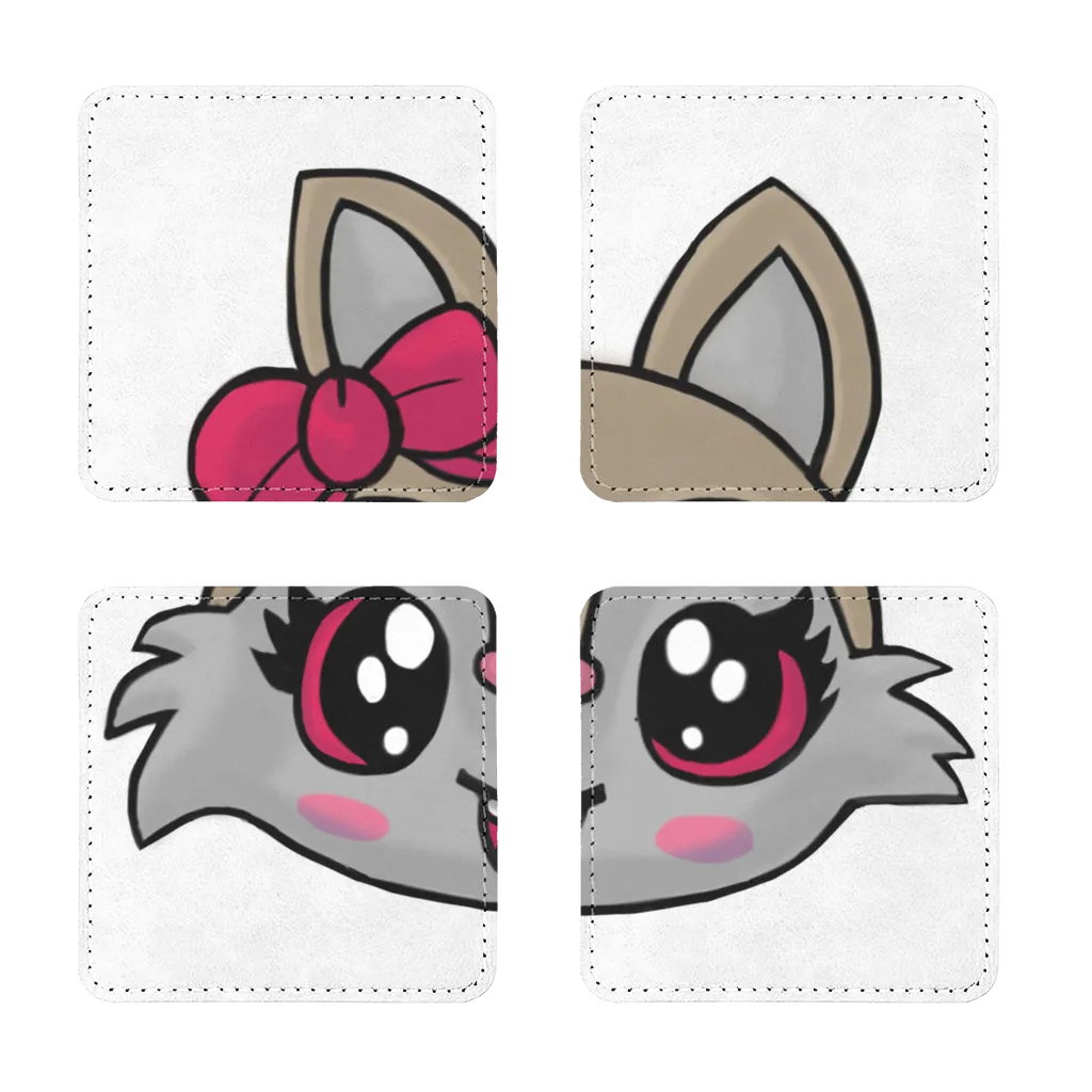 Kitty Face Sublimation Coasters Pack of Four