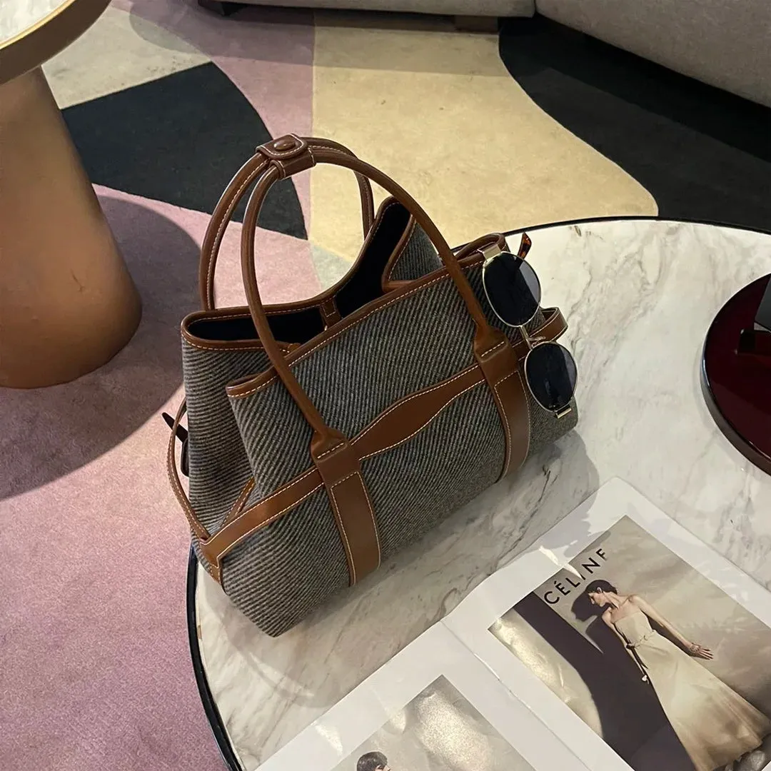 Large Capacity Crossbody Solid Top-Handle Bag