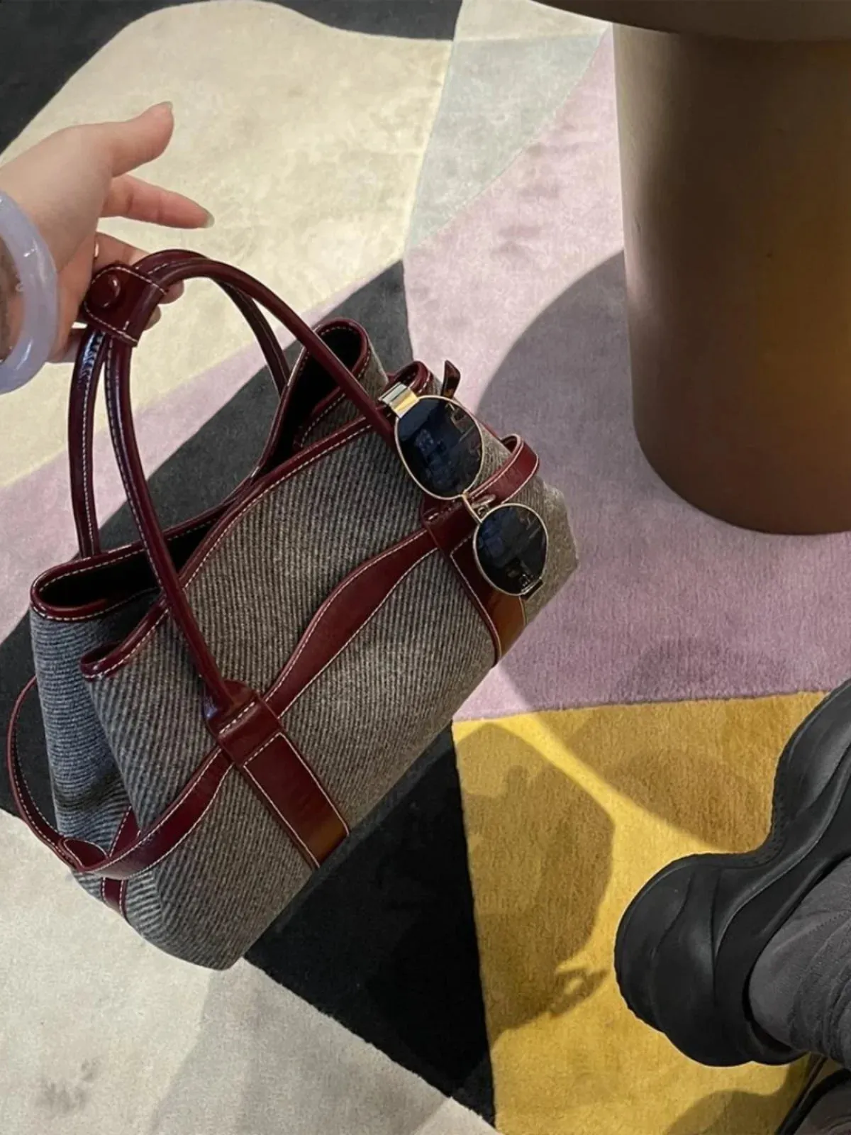 Large Capacity Crossbody Solid Top-Handle Bag