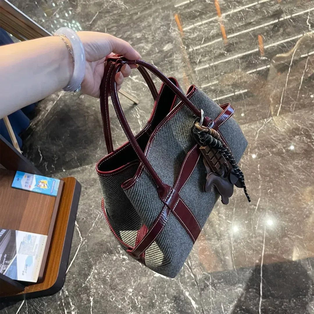 Large Capacity Crossbody Solid Top-Handle Bag