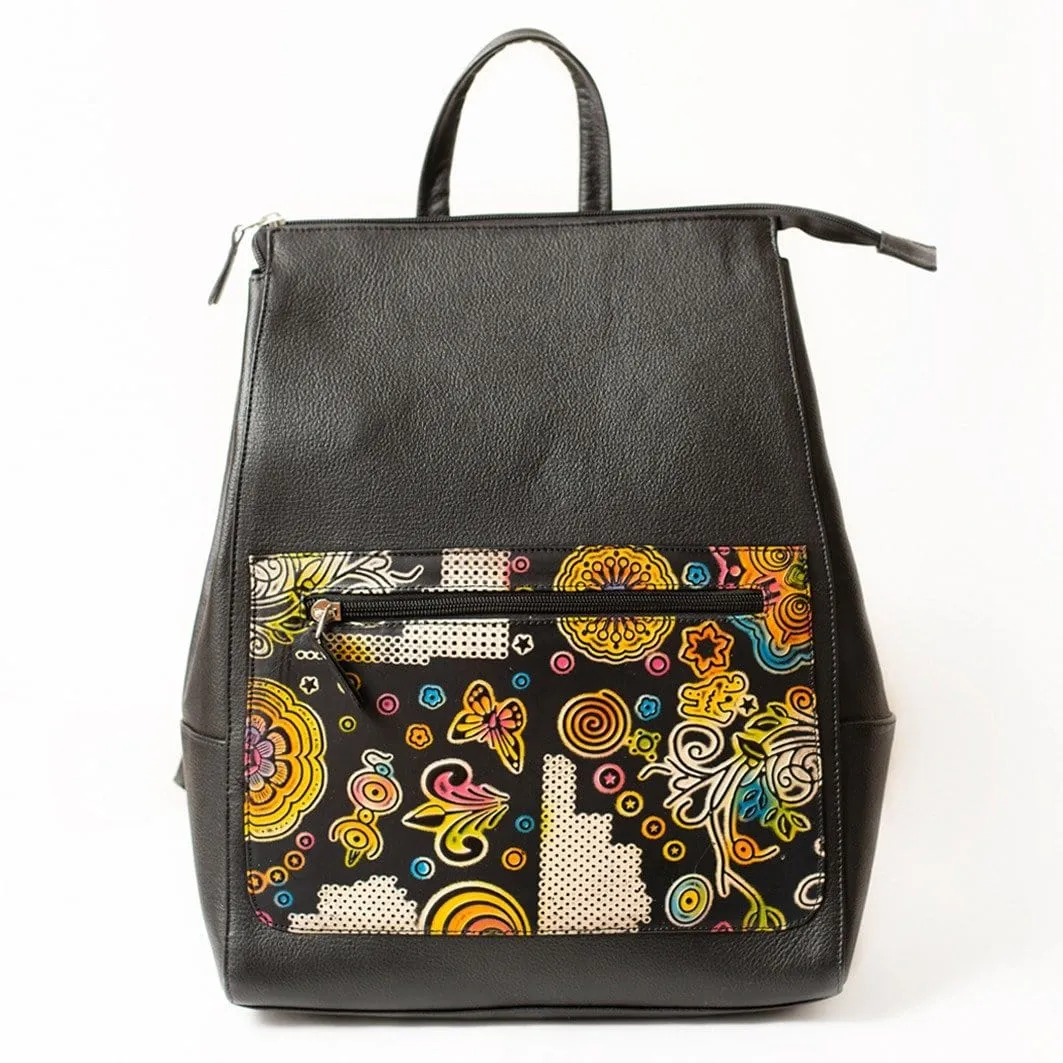 Leather Backpack | Hand Stamped & Hand Painted Designs