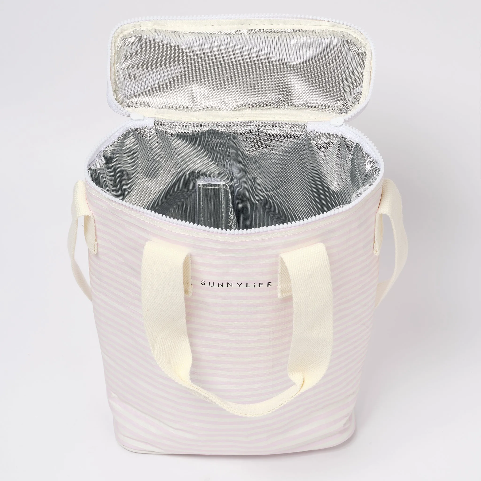 Light Cooler Drinks Bag | Lazy Days Pink Stripe