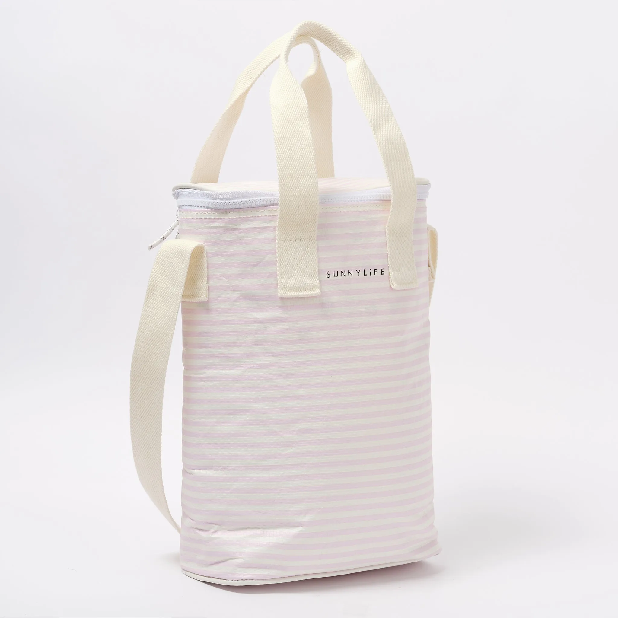 Light Cooler Drinks Bag | Lazy Days Pink Stripe