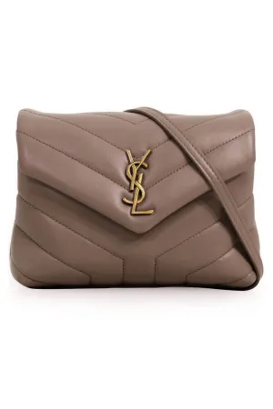 LOULOU TOY STRAP BAG TAUPE/GOLD