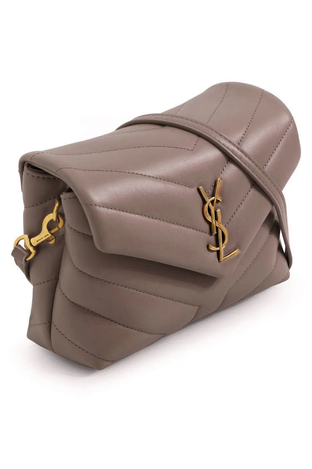LOULOU TOY STRAP BAG TAUPE/GOLD