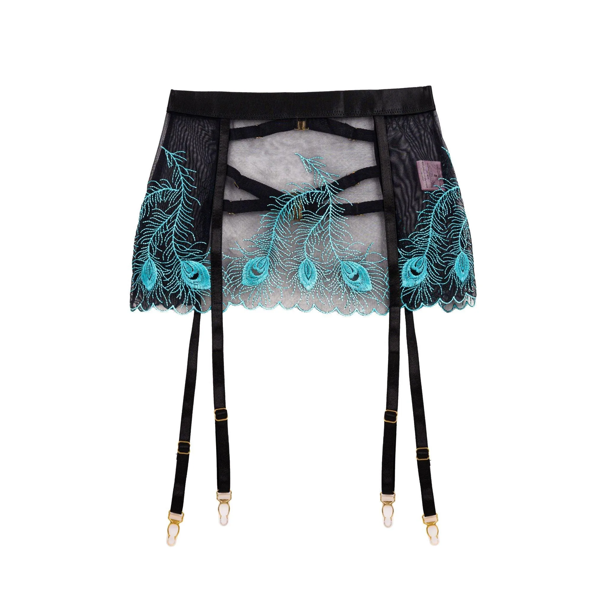 Majestic Peacock Suspender Belt