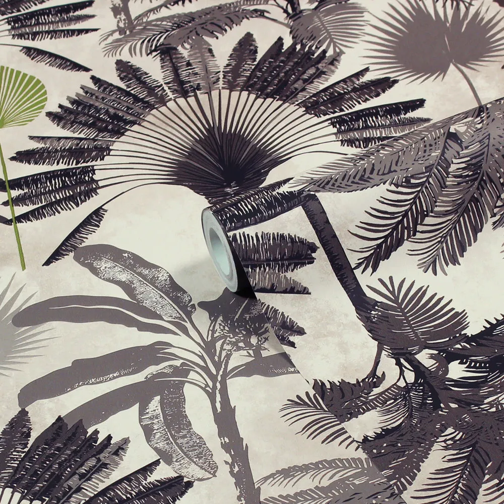 Malaysian Wallpaper Blush/Charcoal