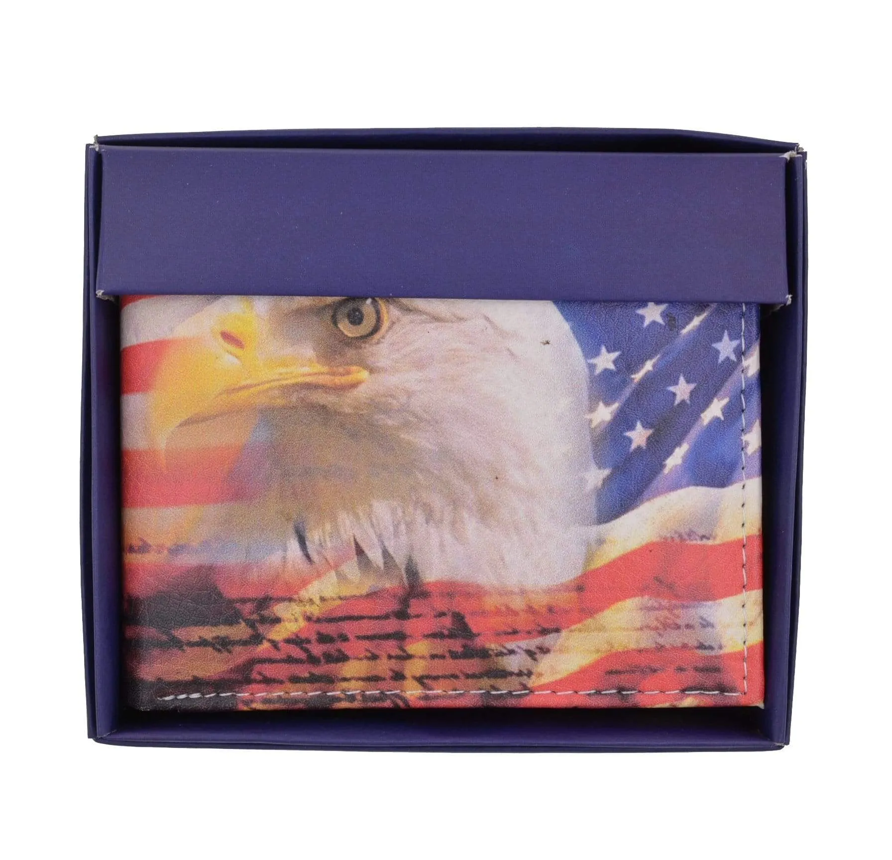 Men's Genuine Leather Bifold Multi Card ID Center Flap Wallet with Graphics 1246