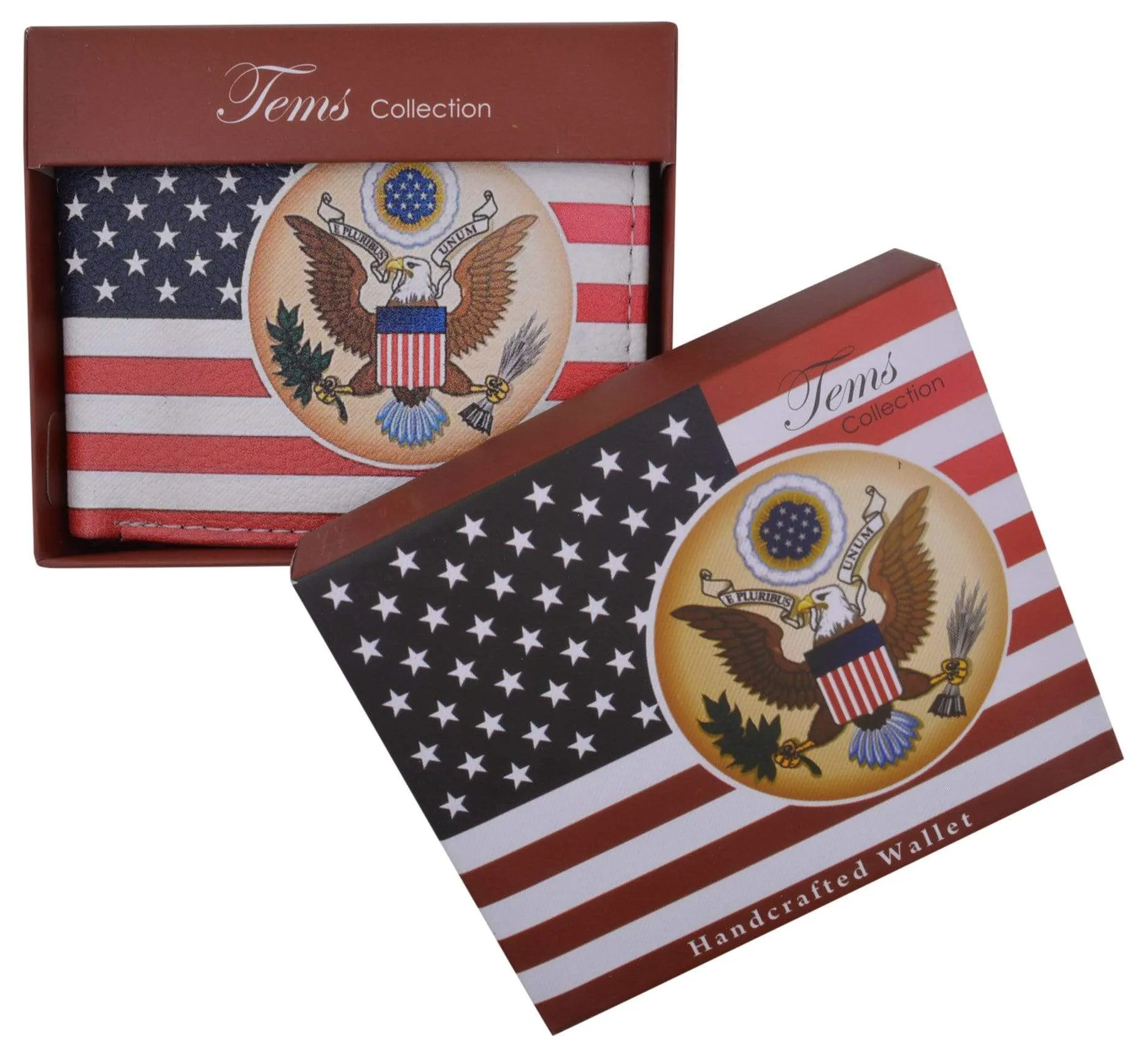 Men's Genuine Leather Bifold Multi Card ID Center Flap Wallet with Graphics 1246