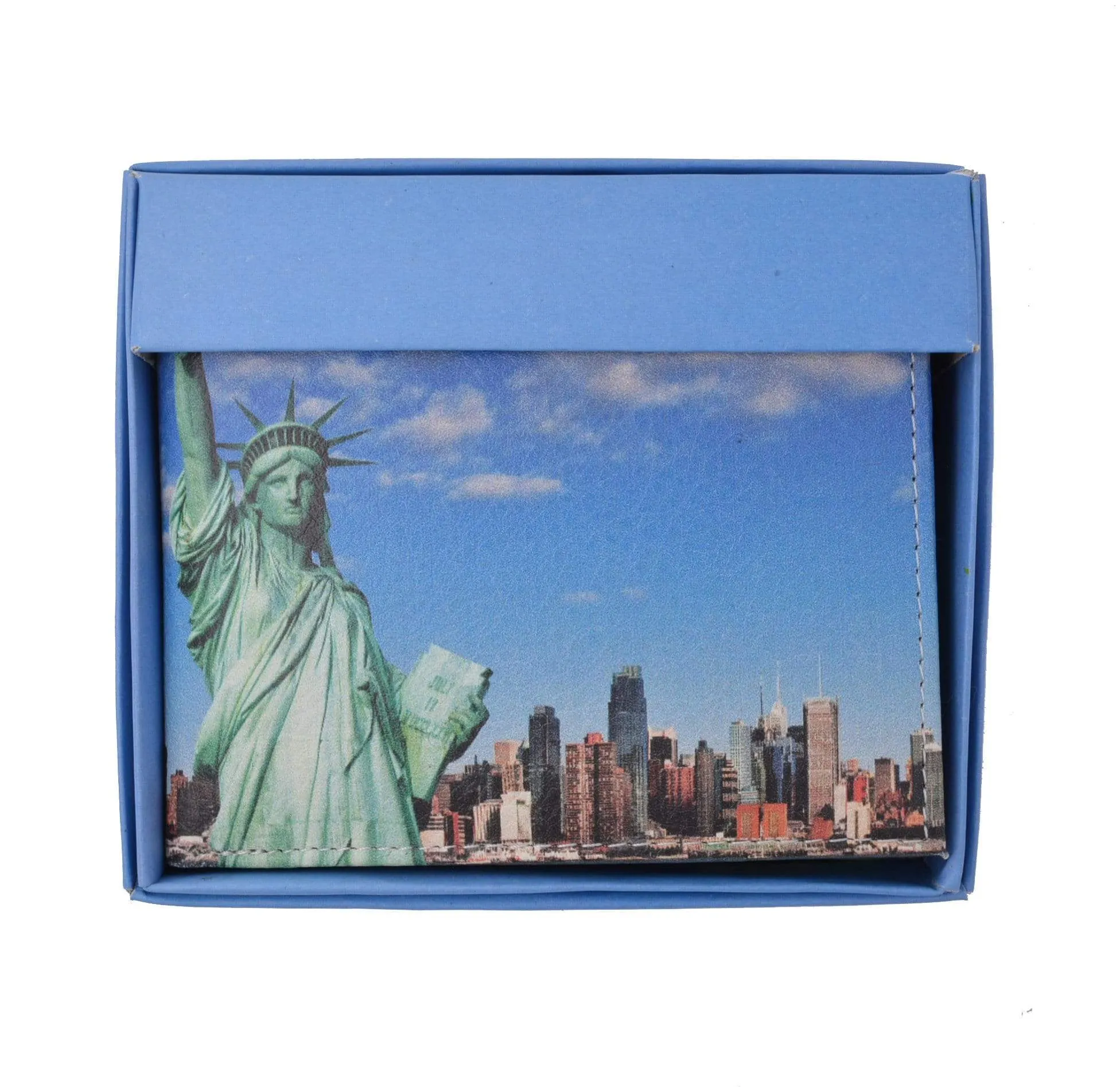 Men's Genuine Leather Bifold Multi Card ID Center Flap Wallet with Graphics 1246