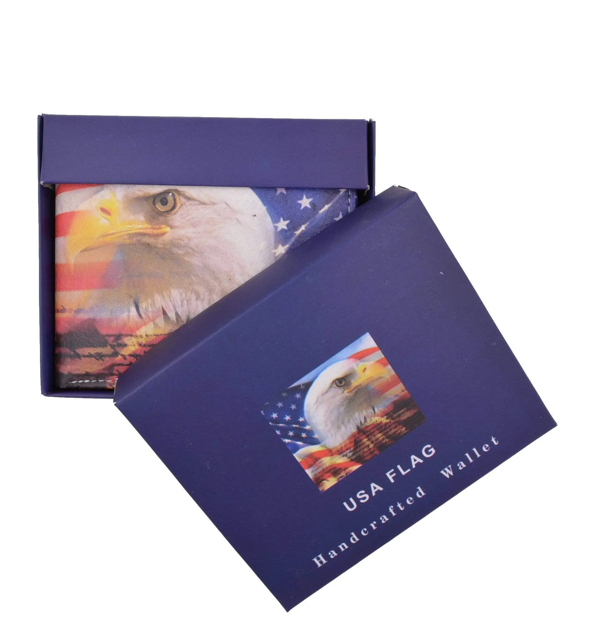 Men's Genuine Leather Bifold Multi Card ID Center Flap Wallet with Graphics 1246