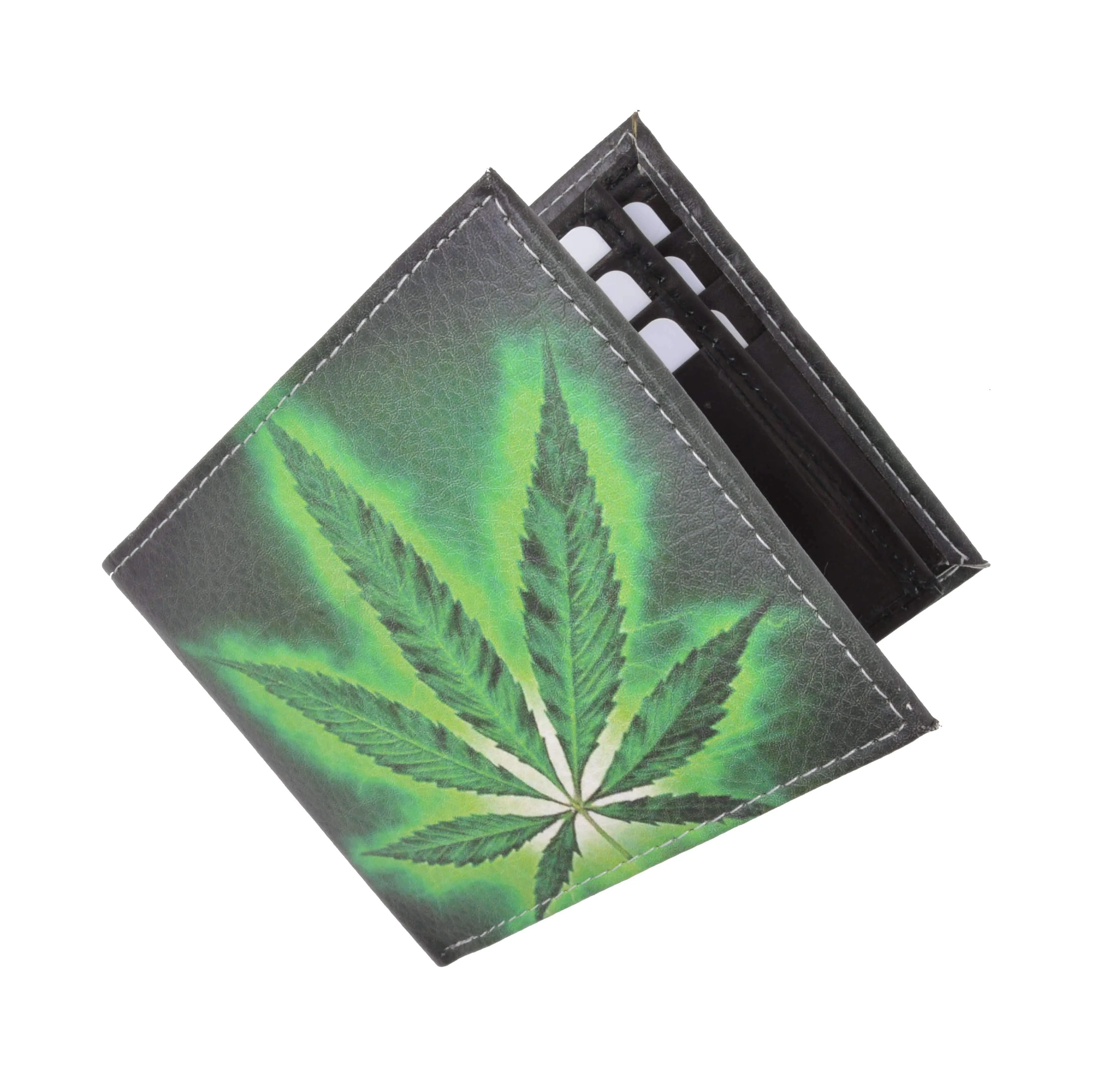 Men's Genuine Leather Bifold Multi Card ID Center Flap Wallet with Graphics 1246