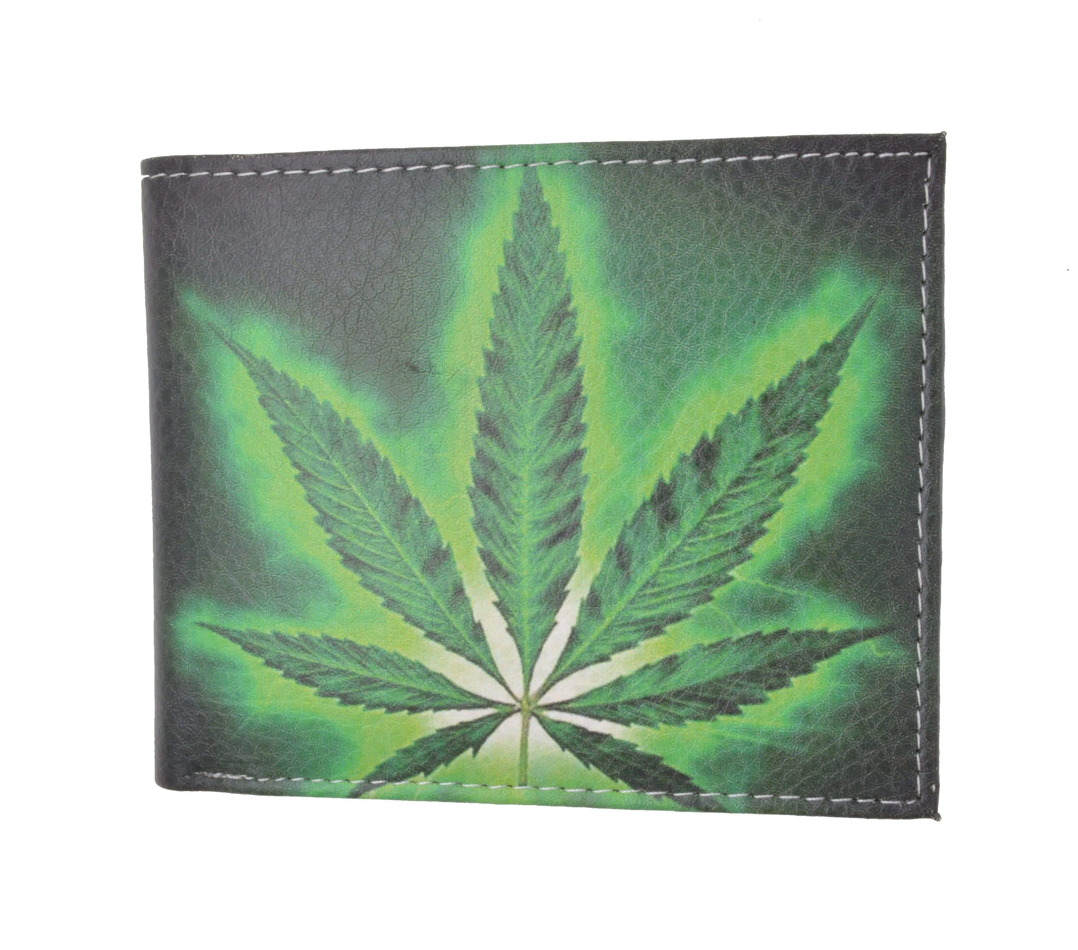 Men's Genuine Leather Bifold Multi Card ID Center Flap Wallet with Graphics 1246