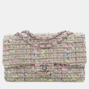 Multi Tweed, Leather Medium Classic Double Flap Shoulder Bags
