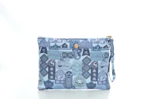 POSEY Canton-slang Print Puffy Clutch (Blue)