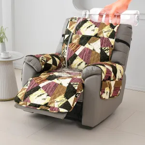 Quilted Recliner Water Repellent & Waterproof Cover for Small / Large - Wine Abstract Geometry