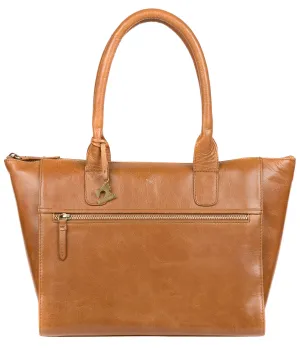 'Quinn' Saddle Leather Tote Bag