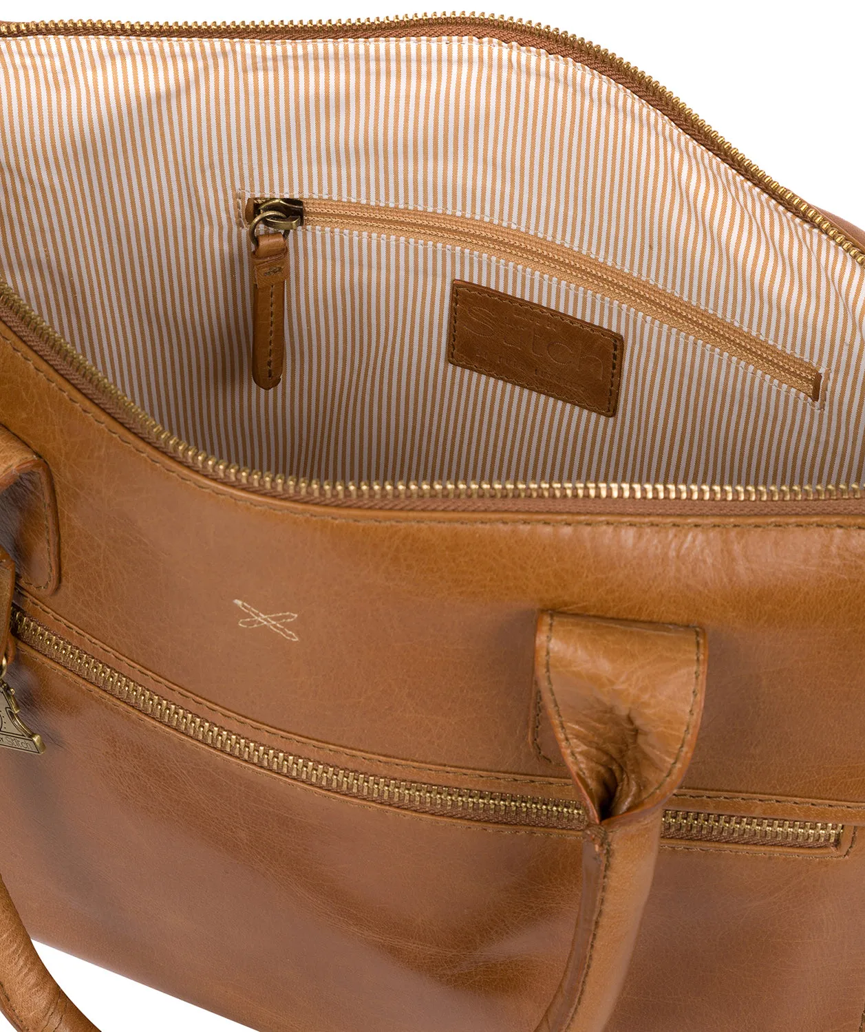 'Quinn' Saddle Leather Tote Bag